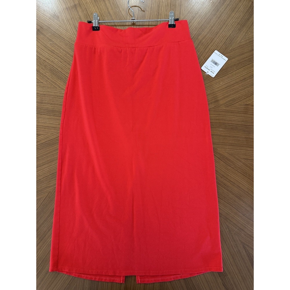 FREE PEOPLE New Stretchy MIDI Women's Pencil Skirt, Red, Size M Preppy Colorful
